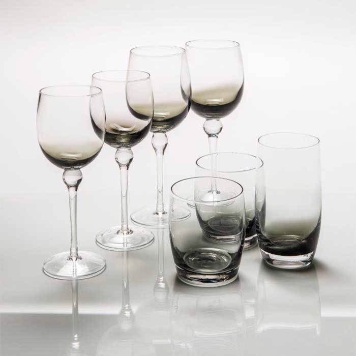 Cryspo Trio Set 6 Temaxion Potiri Nerou Kolonato 370ml apo Fusito Gyali 'HALF SMOKE' 5200353